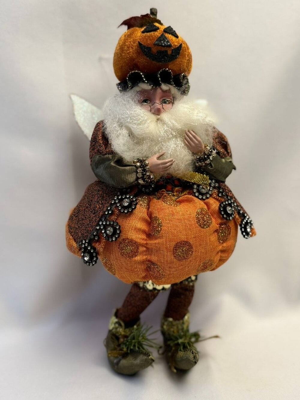 Mark Roberts Jeweled Pumpkin Elf Fairy Retired Fantasy 11” Figure 2008